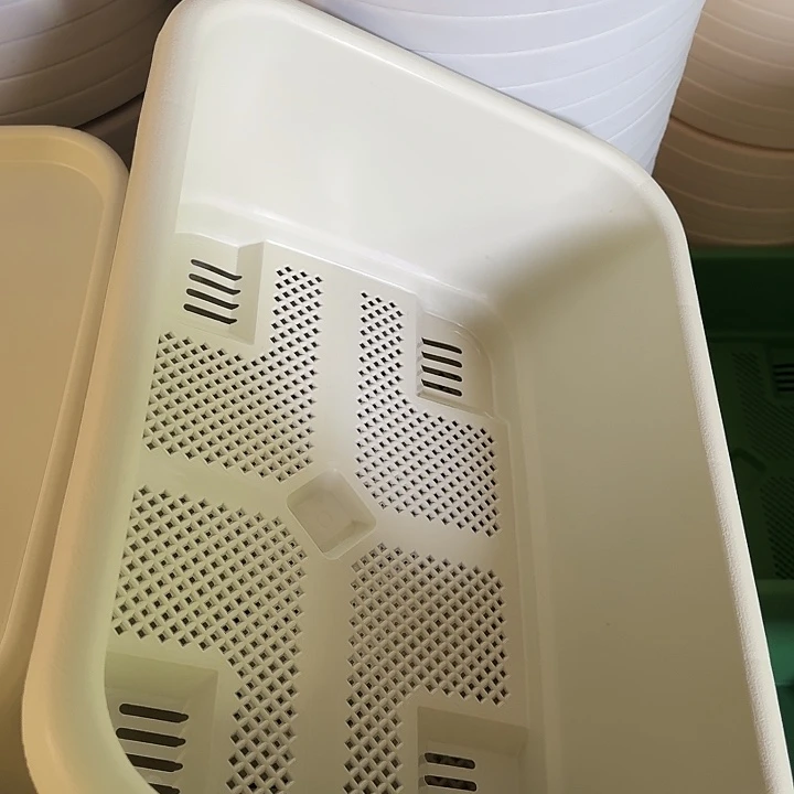 新款菜盆灰白带托3套