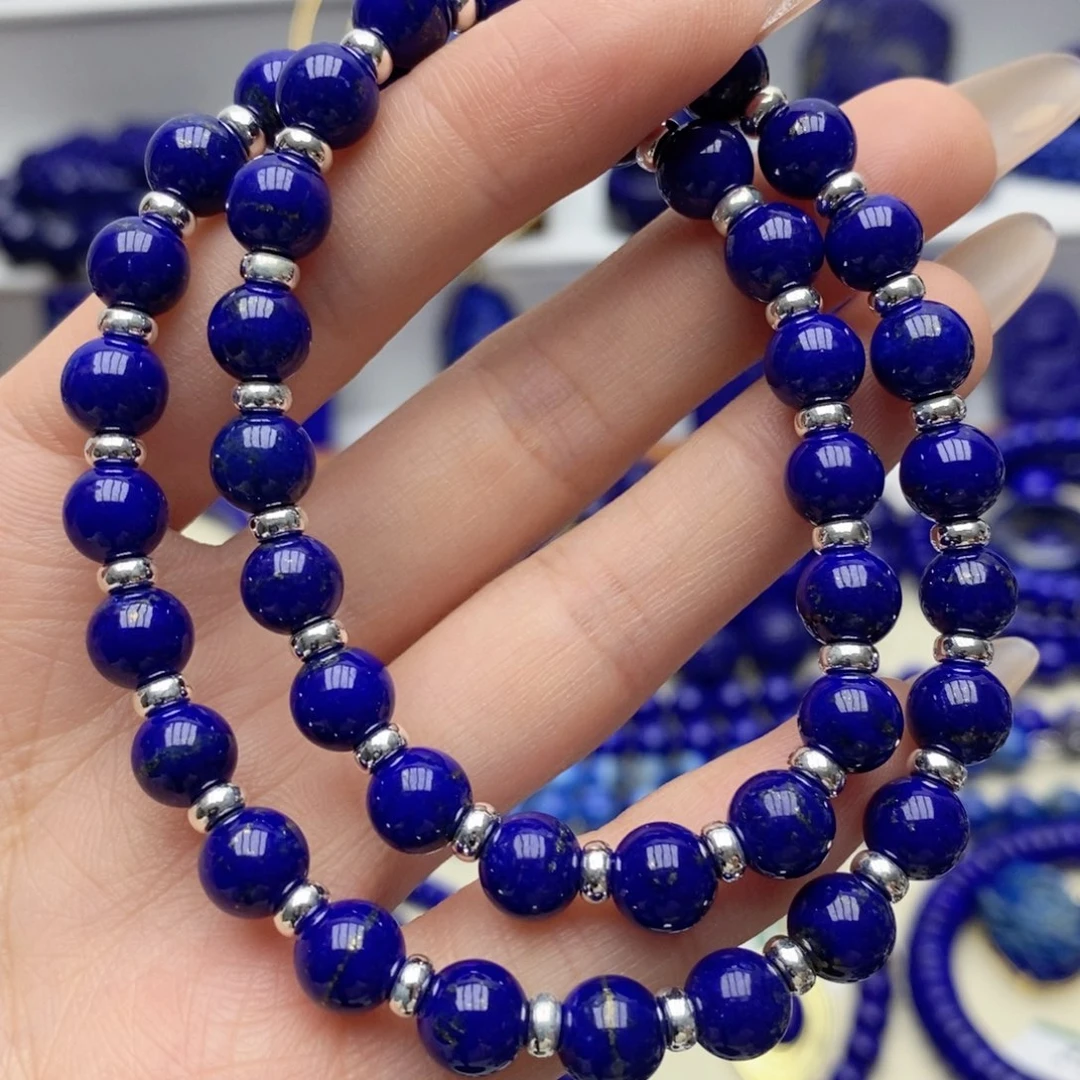 青金石银S925镶嵌手链