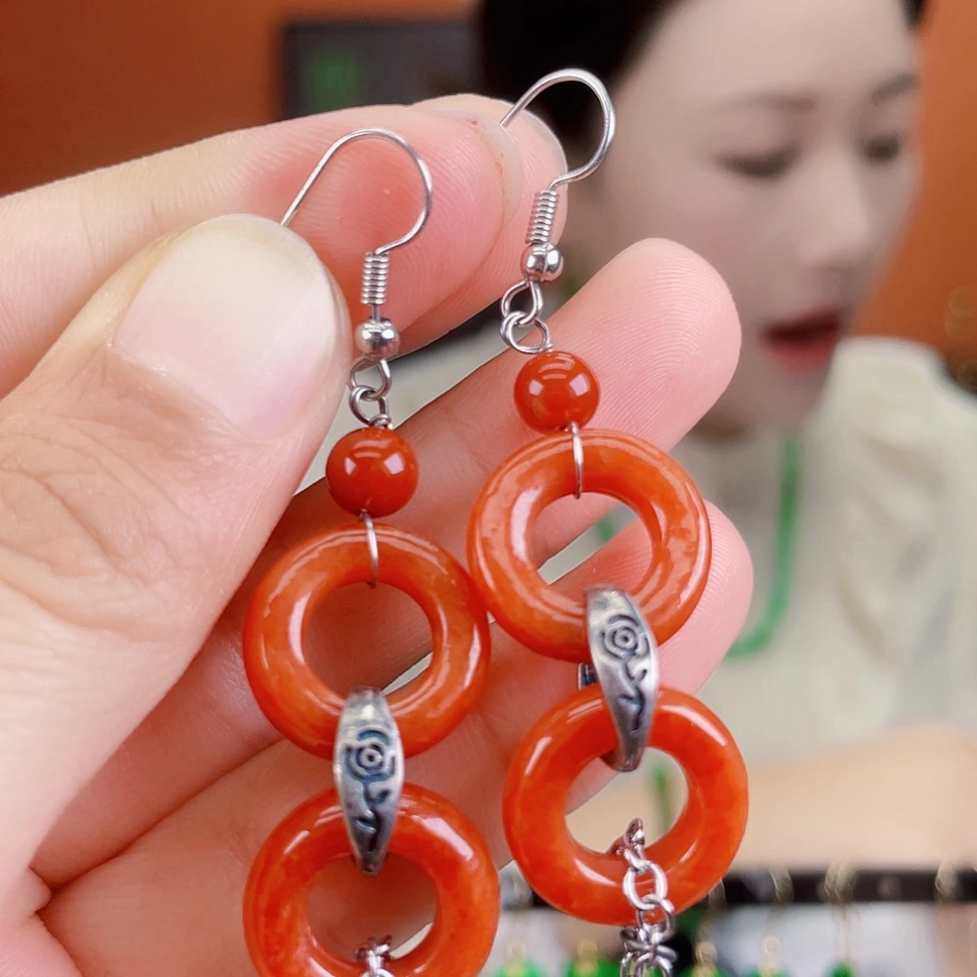 翡翠未镶嵌耳饰饰品