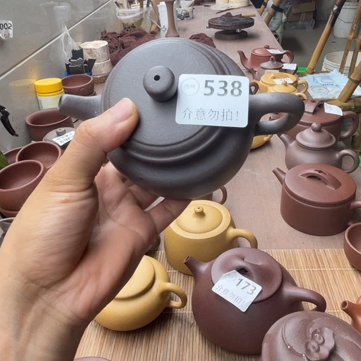 茶壶紫砂天青泥德中320左右瑕疵不 挑