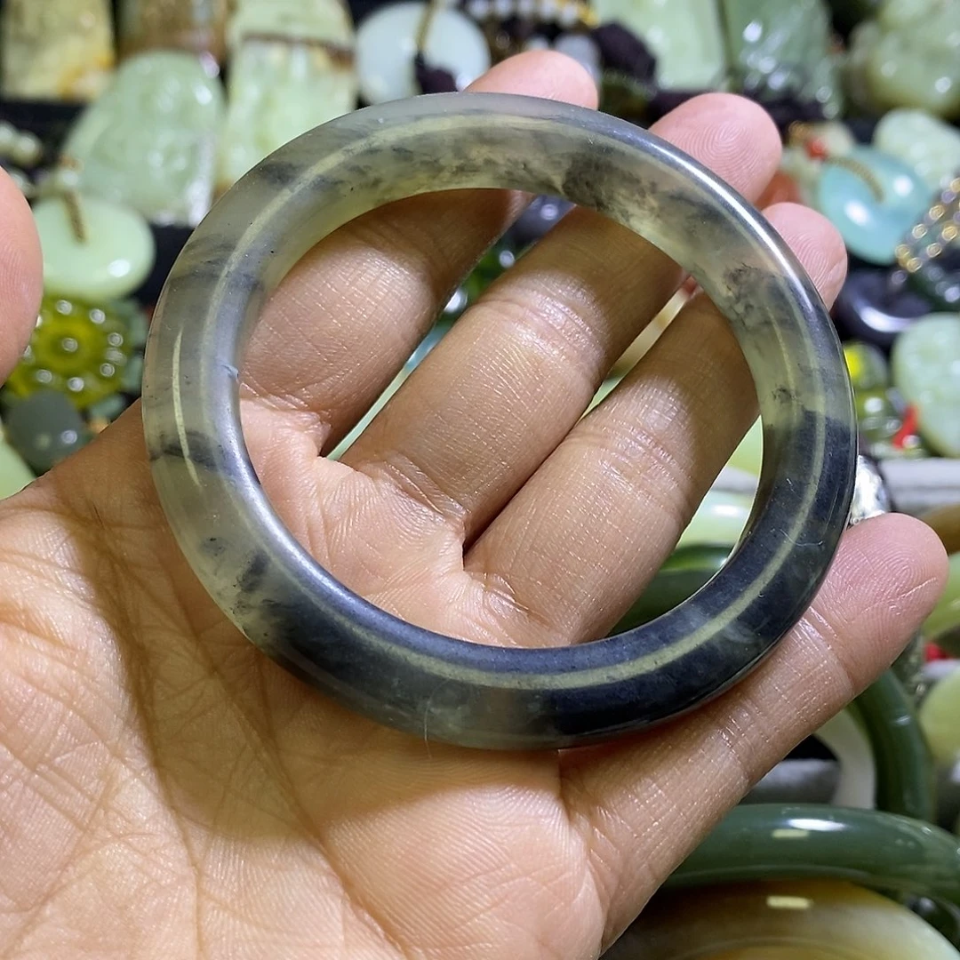 岫玉未镶嵌手镯54-55口径