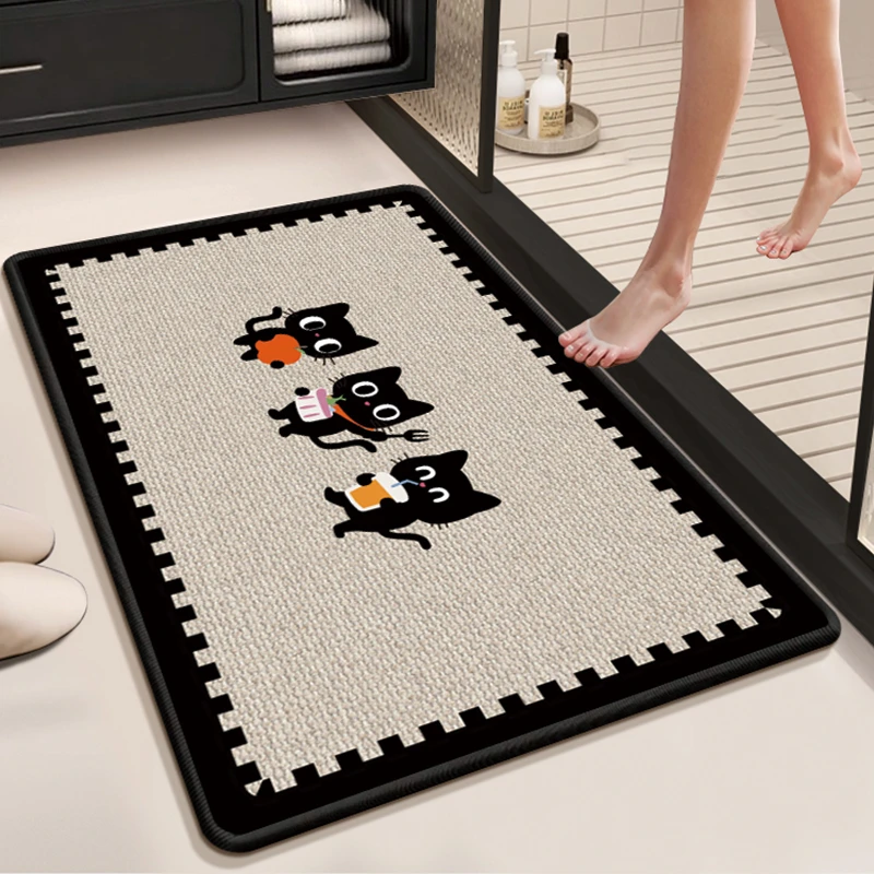 卫生间吸水地垫浴室门口防滑脚垫家用厕所洗手间门垫加厚防摔垫子