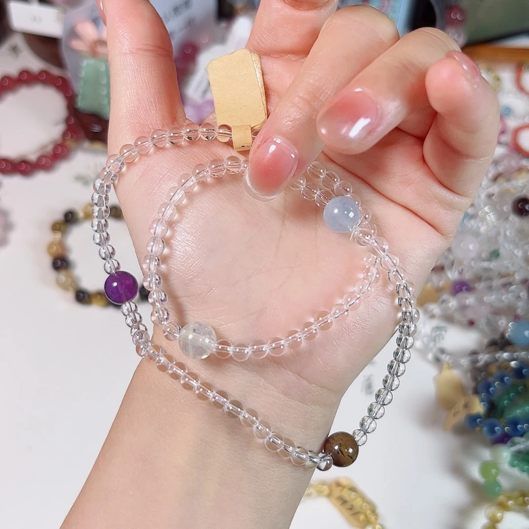 水晶手链未镶嵌双圈金木水火土