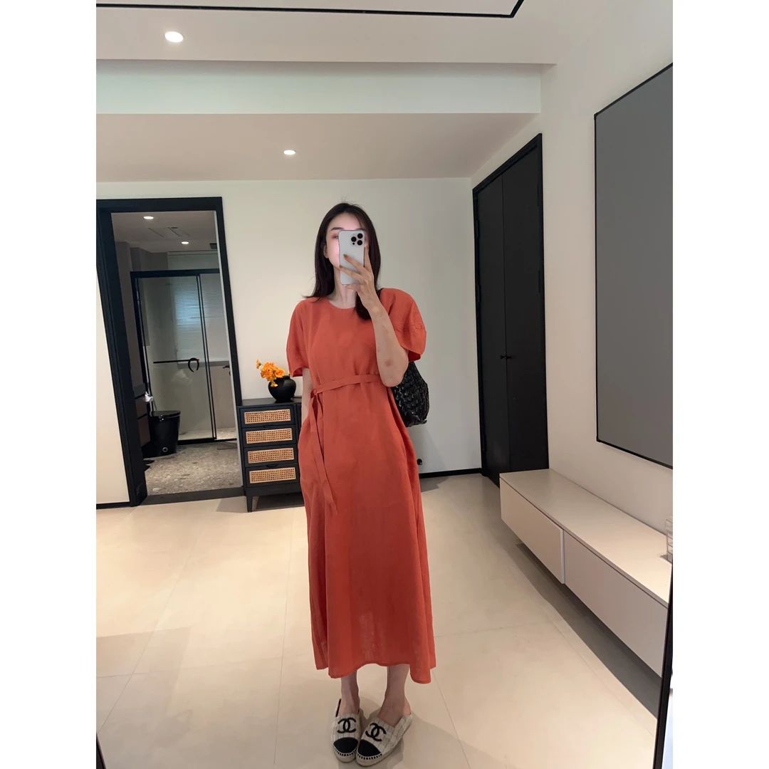 ［REVAN SUN］-流光梦境麻料连衣裙5013 不可机洗