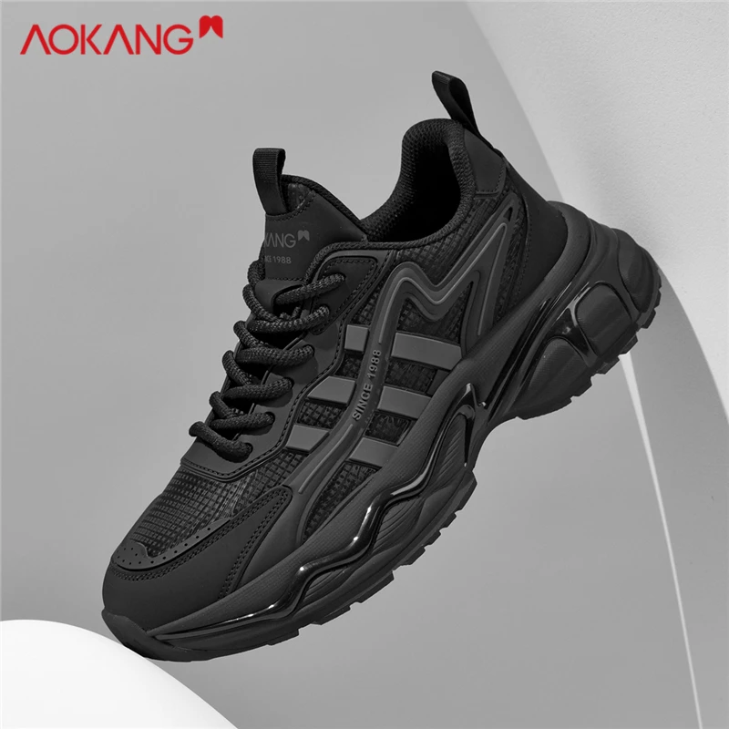 Aokang/奥康官网正品男鞋2025秋季保暖网面休闲运动鞋男士老爹鞋