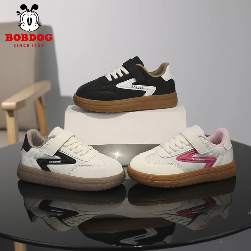 巴布豆儿童板鞋2025春秋新款德训鞋男女童时尚软底运动鞋百搭鞋子