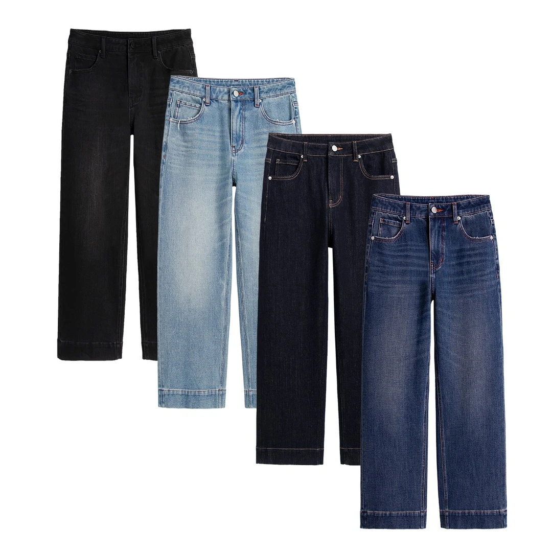 自媒体秋季新款四面弹高腰九分窄版直筒奶奶裤2025新款女裤子838