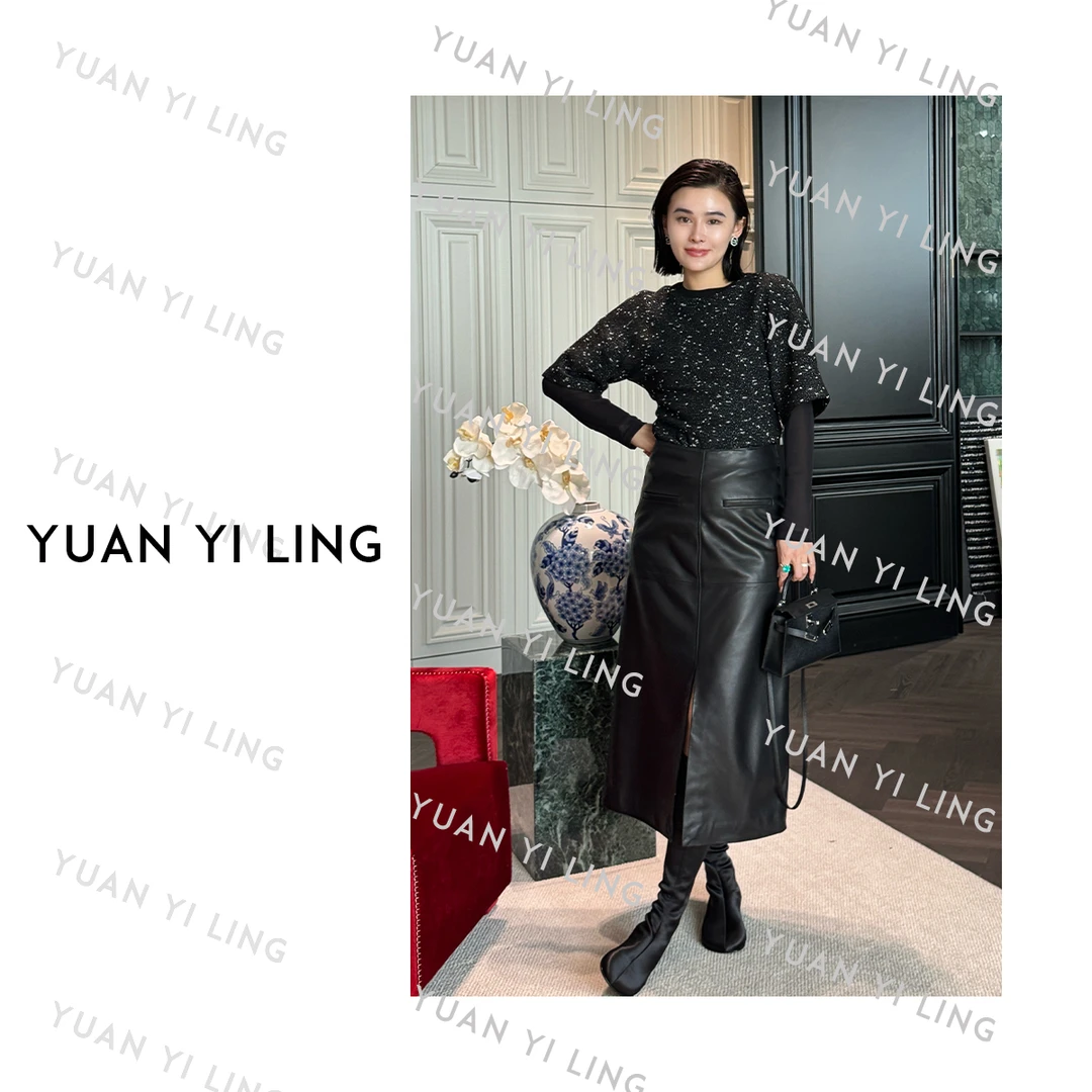 袁艺灵【星辰】25秋冬小众设计感圆领气质显瘦假两件上衣重工