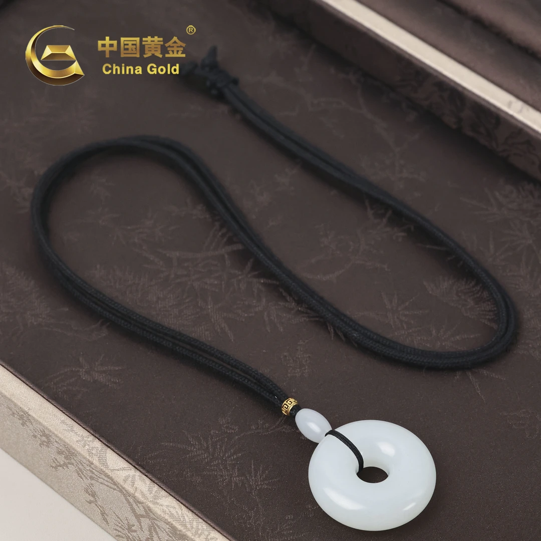 【中国黄金】臻浔 | 和田玉*吊坠*18K金镶嵌-X3168-格