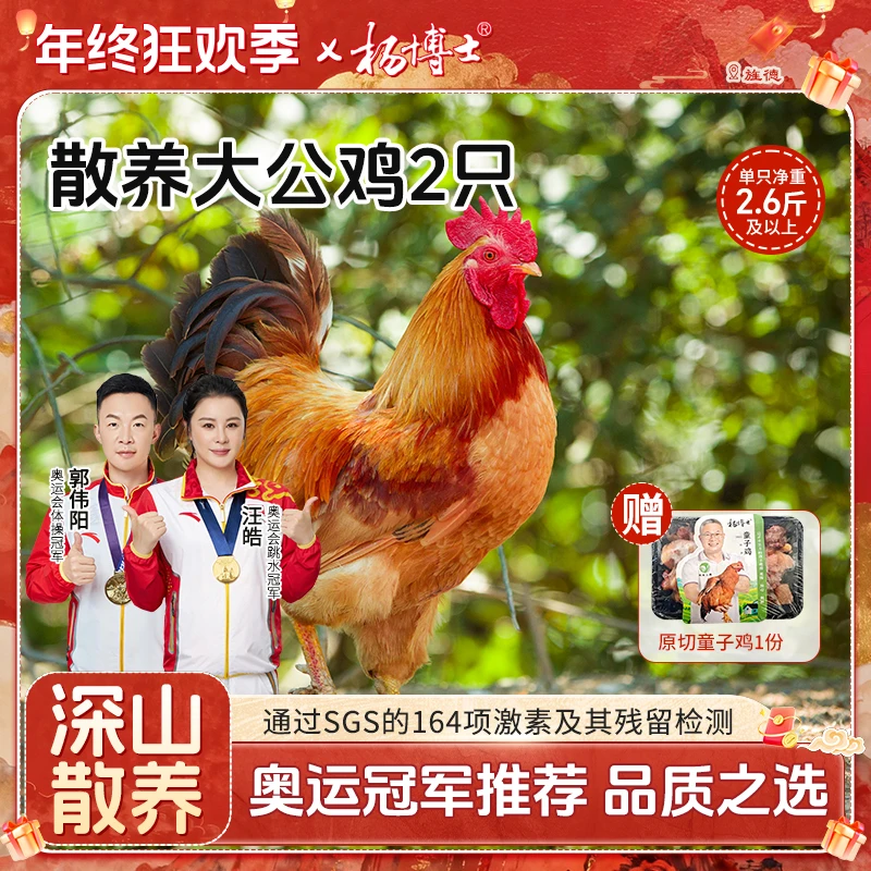 【散养大公鸡2只】食安放心杨博士正宗土鸡大公鸡皖南深山散养新鲜