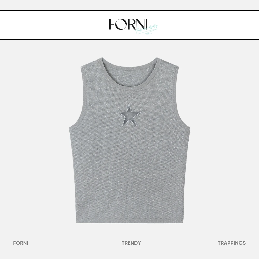 FORNI x YOYO 心机感五星 镂空五角星背心休闲透气女士女背心打底
