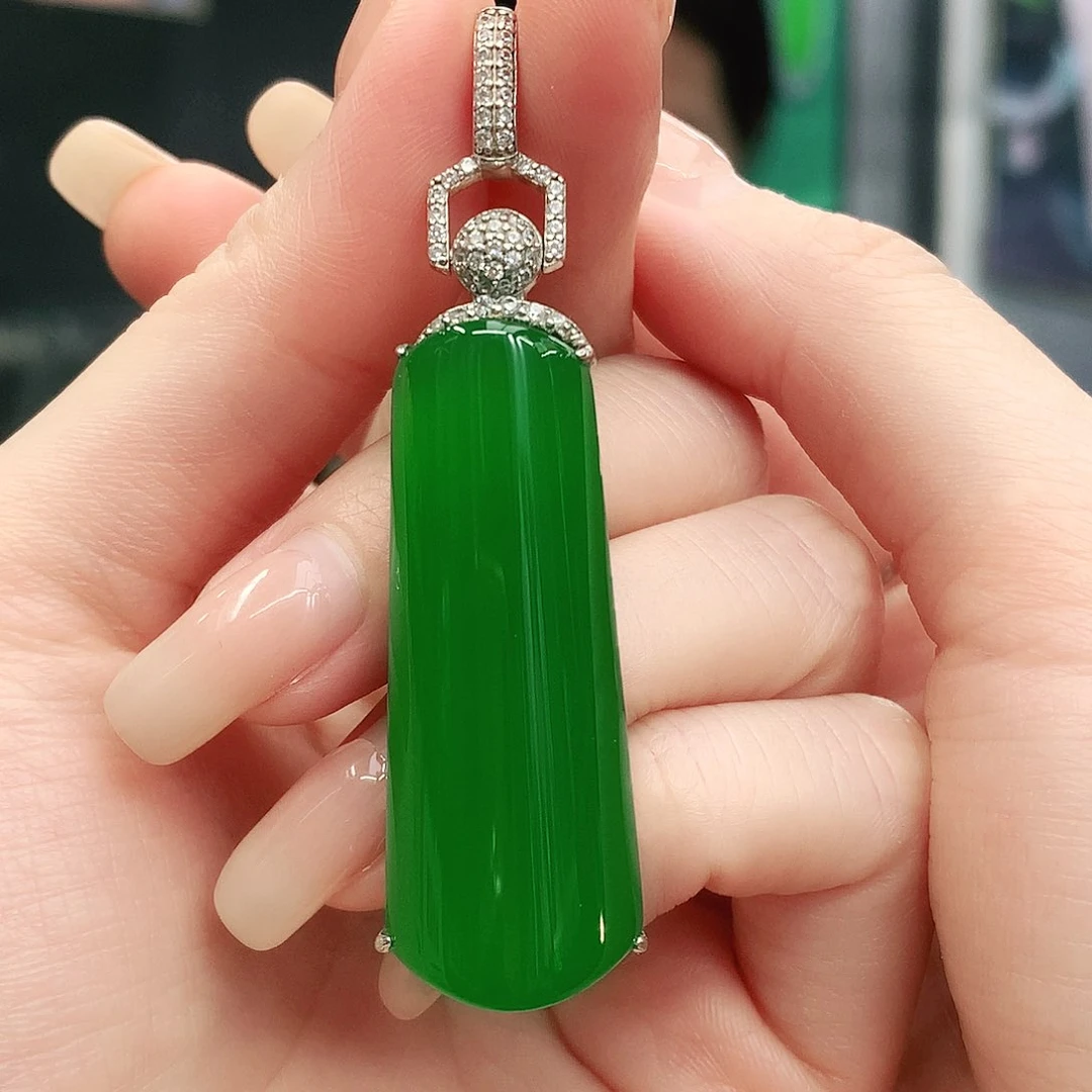 银S925镶嵌吊坠玛瑙/玉髓