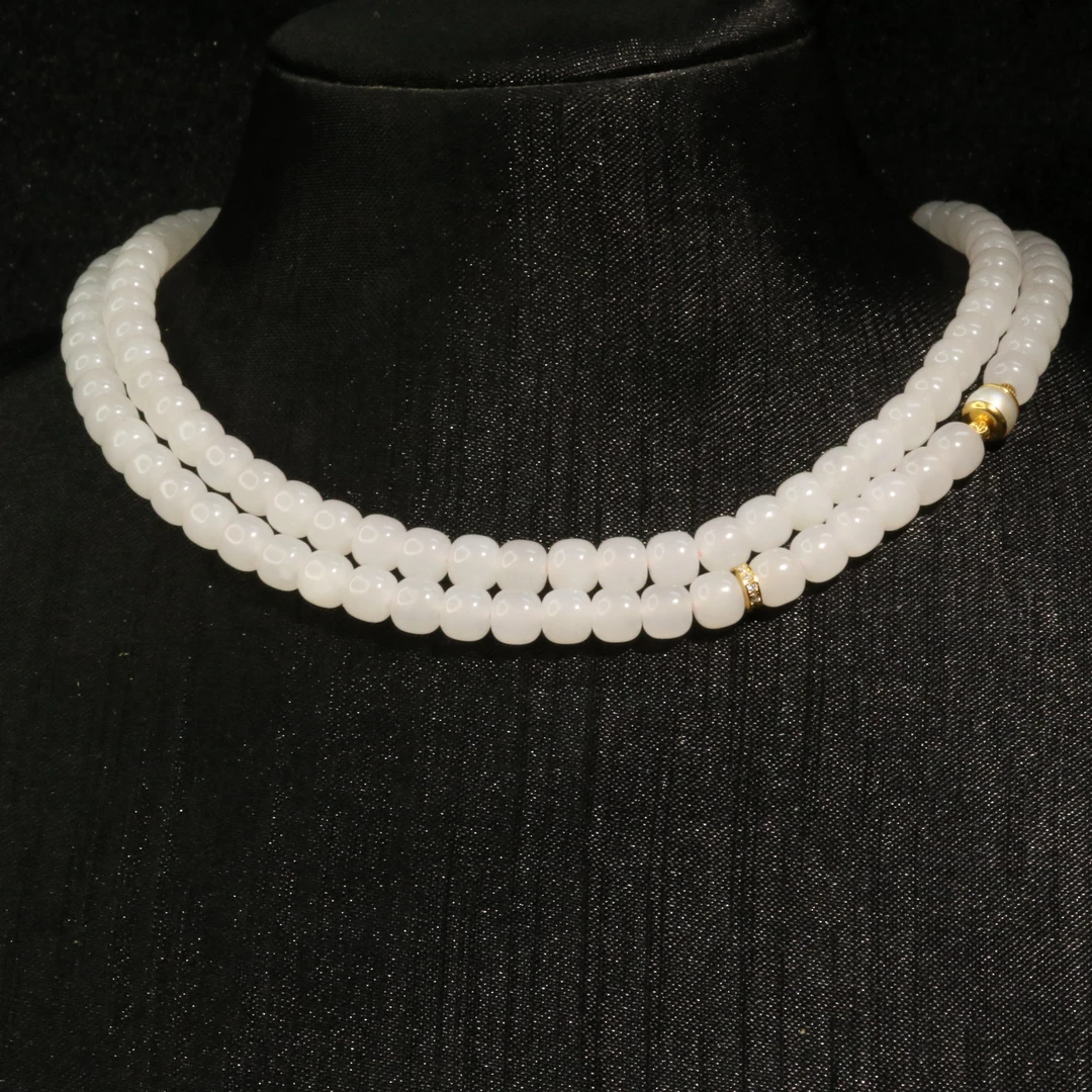 5和田玉藕粉项链/700514保利厦门拍卖