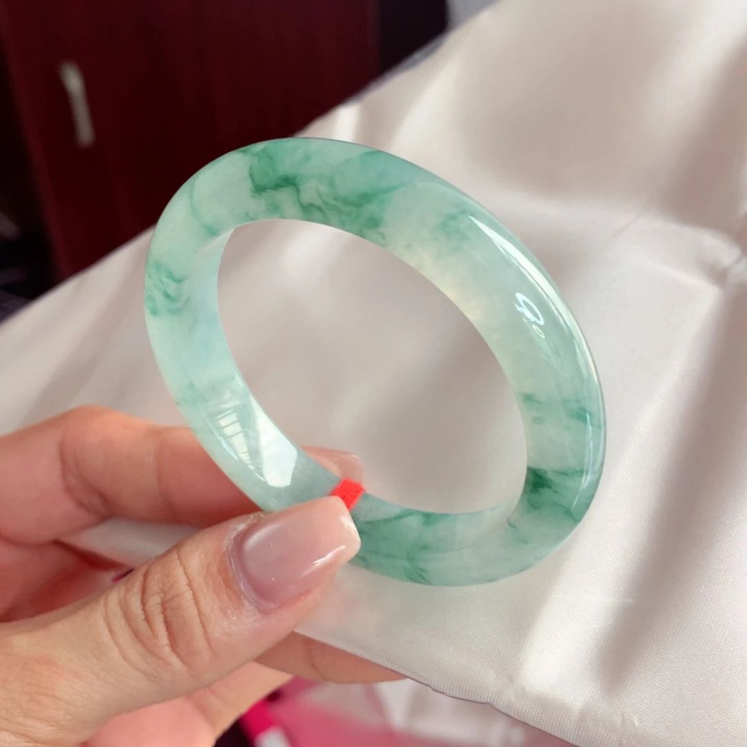 未镶嵌手镯翡翠51.8完美起光 小万战斗机 小柒强推