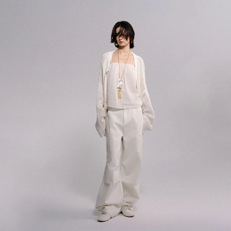 TOKOKKINO*超宽松网格衬衫