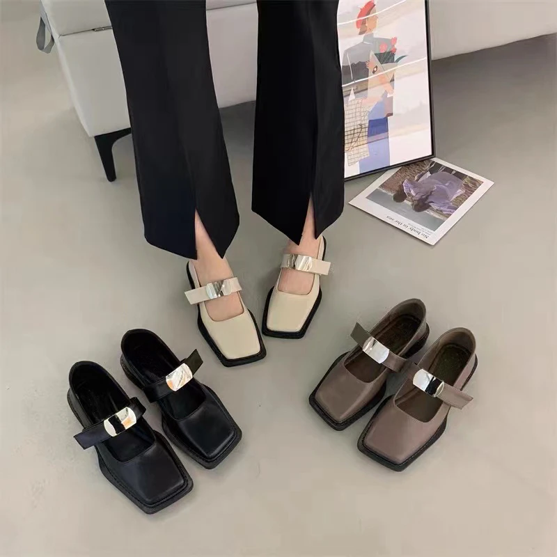 【万达撤柜】法式复古黑色玛丽珍单鞋女鞋子2025春秋新款英伦风粗跟