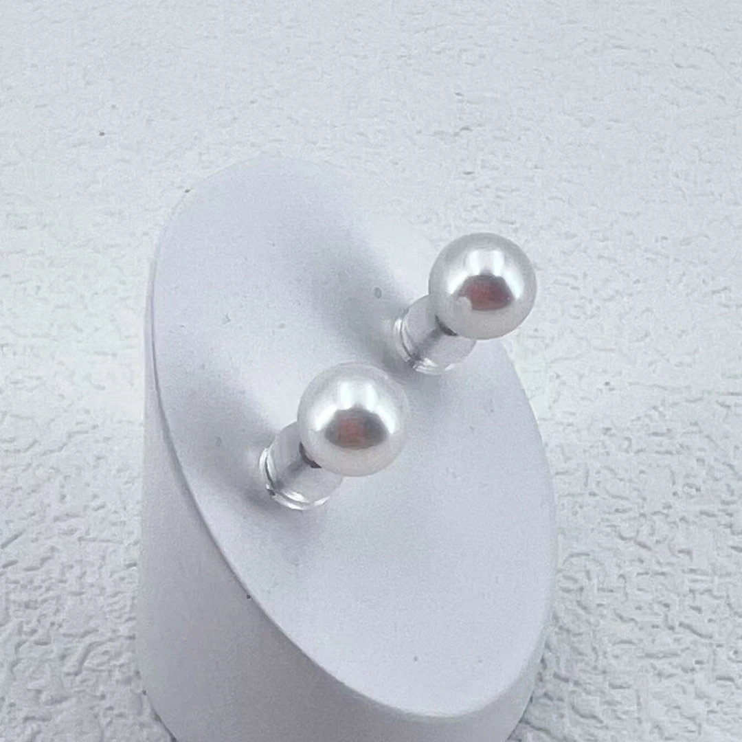 天姝 | s925银 6.5-7mm淡水AK正圆极强光百搭耳钉