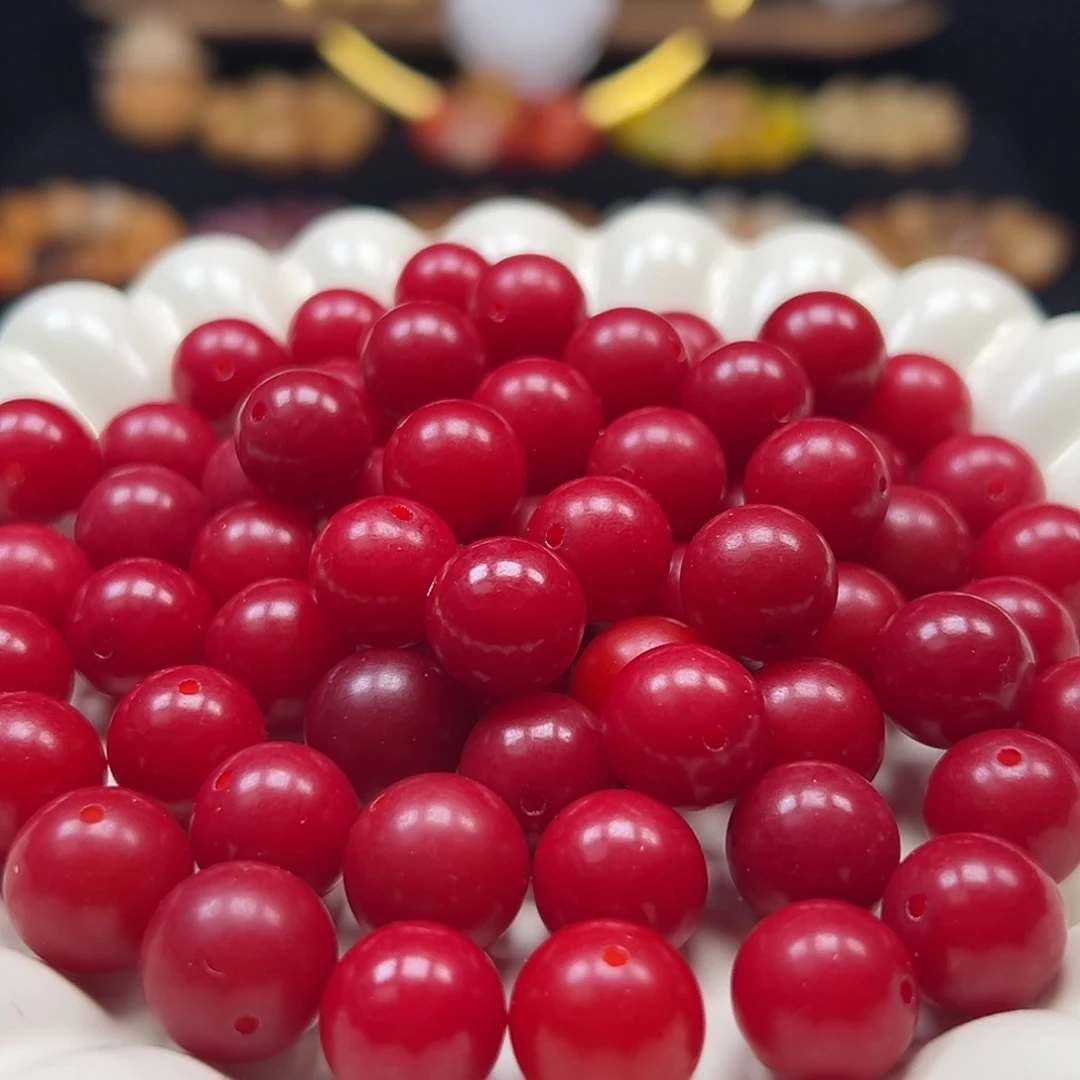 菩提根/象牙果手串卡13红色圆500颗