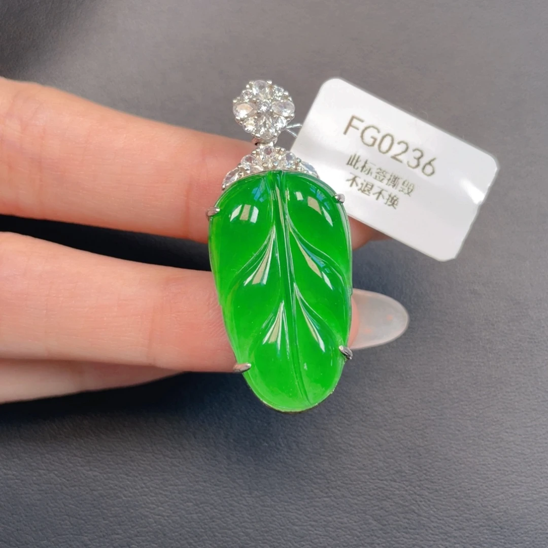 翡翠银S925镶嵌吊坠(不含链)
