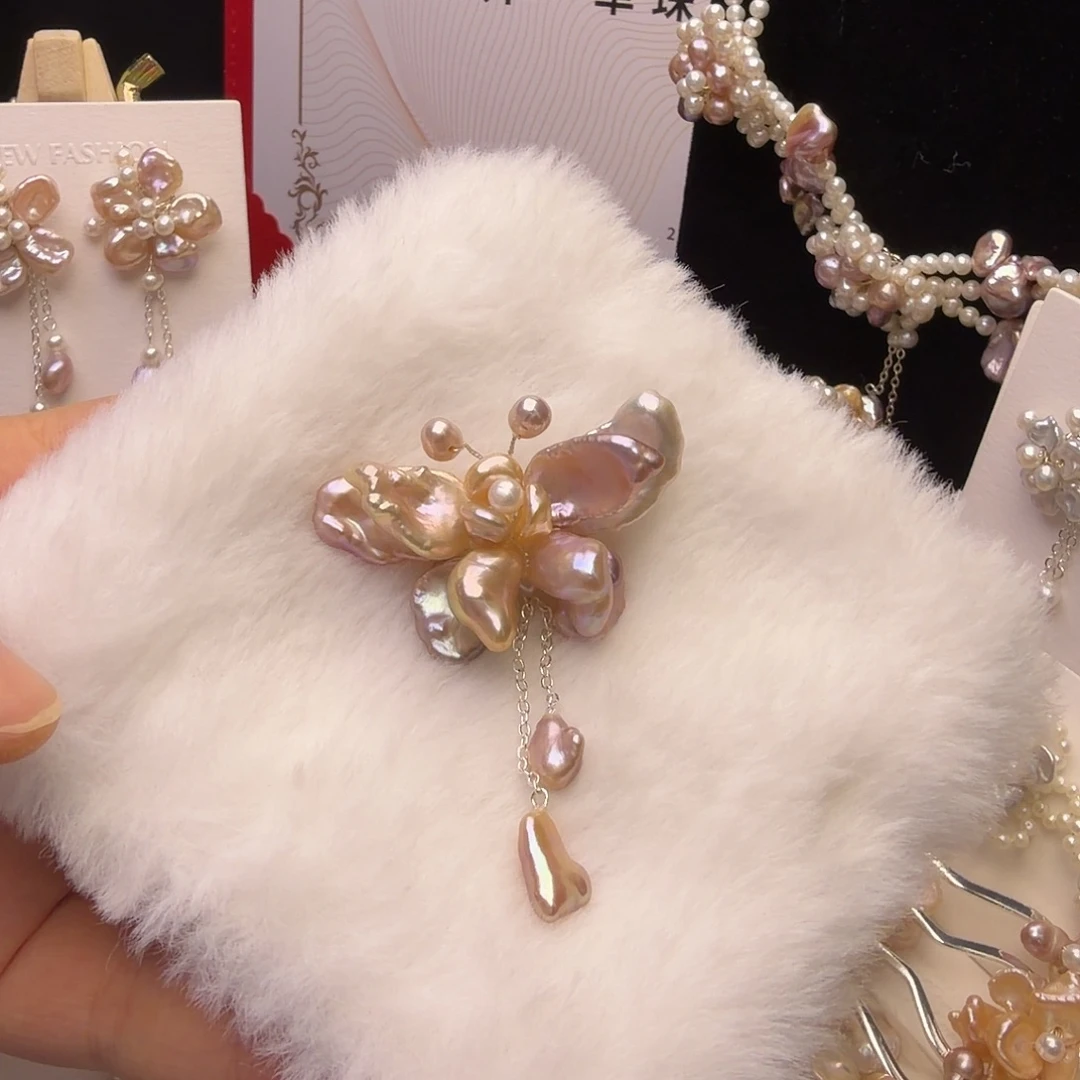 琉璃纯铜合金胸针