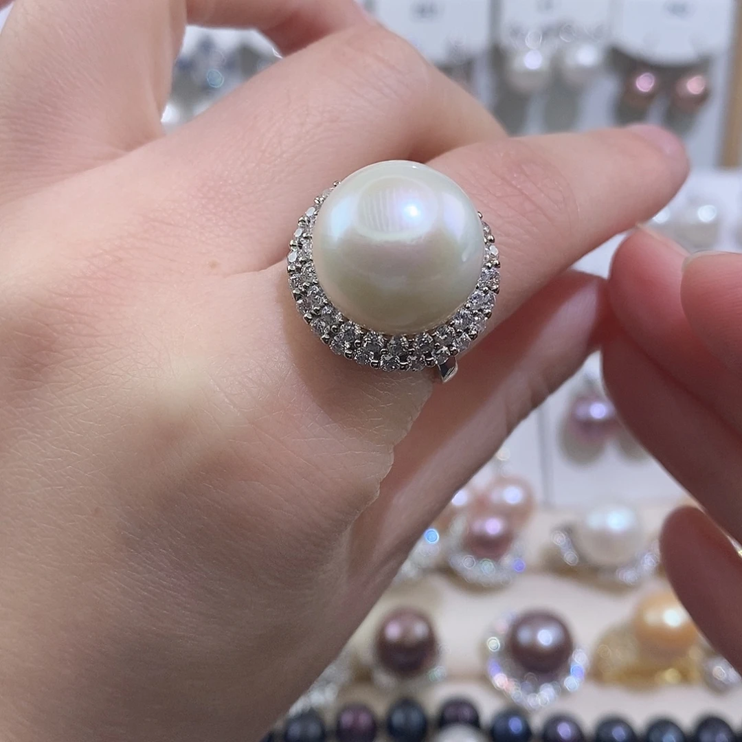戒指未镶嵌淡水珍珠w15.5有瑕疵
