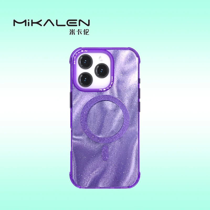 Mikalen/米卡伦猫眼闪粉系列原创设计手机壳简约流光防摔适用苹果