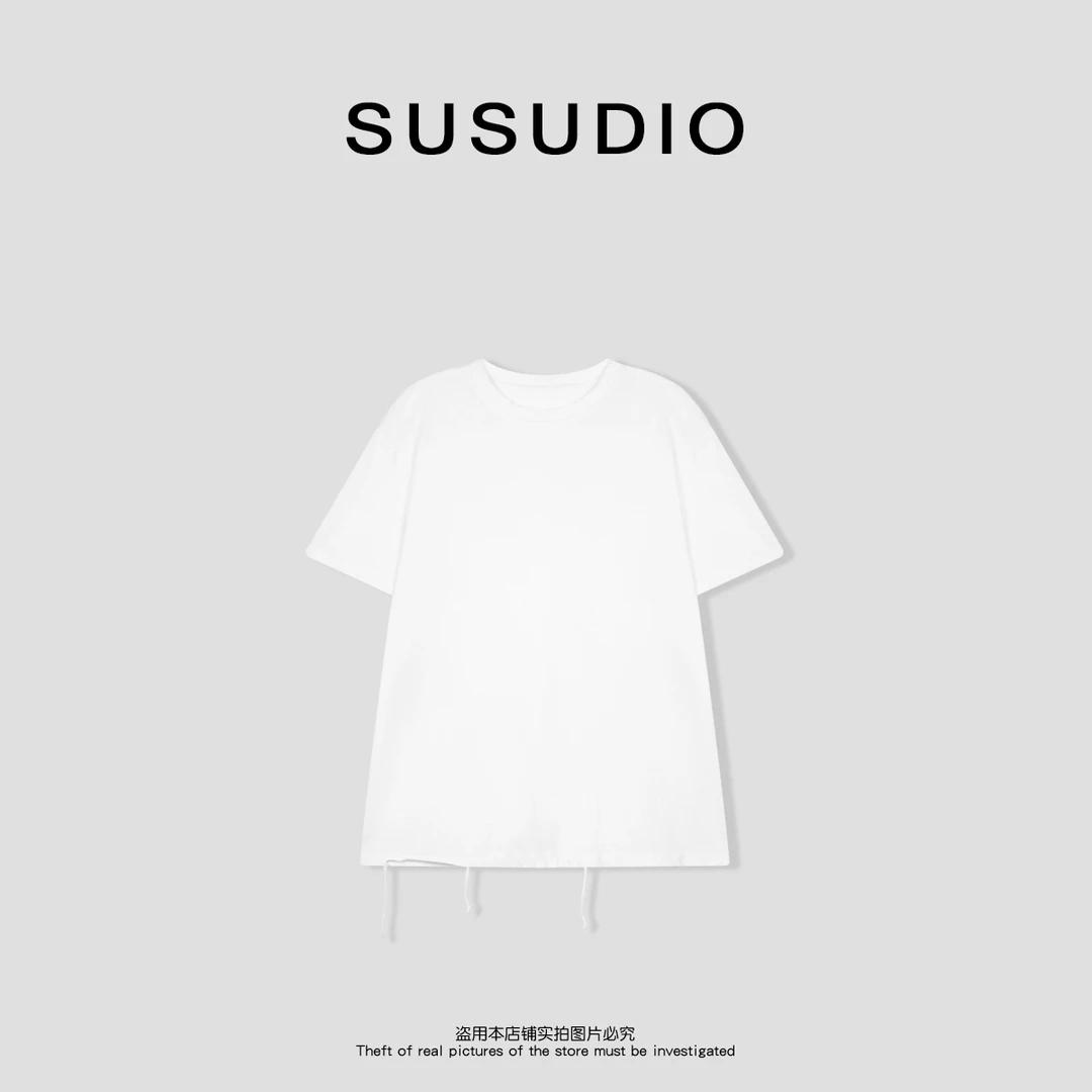 SUSUDIO  莫代尔春夏休闲百搭宽松纯色T恤 10237