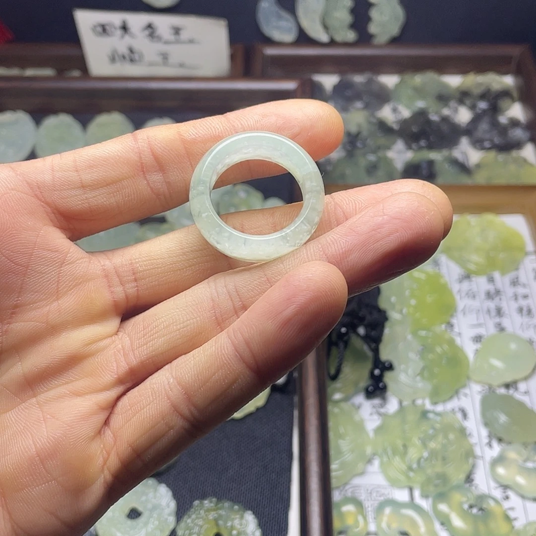 蛇纹石玉合金戒指