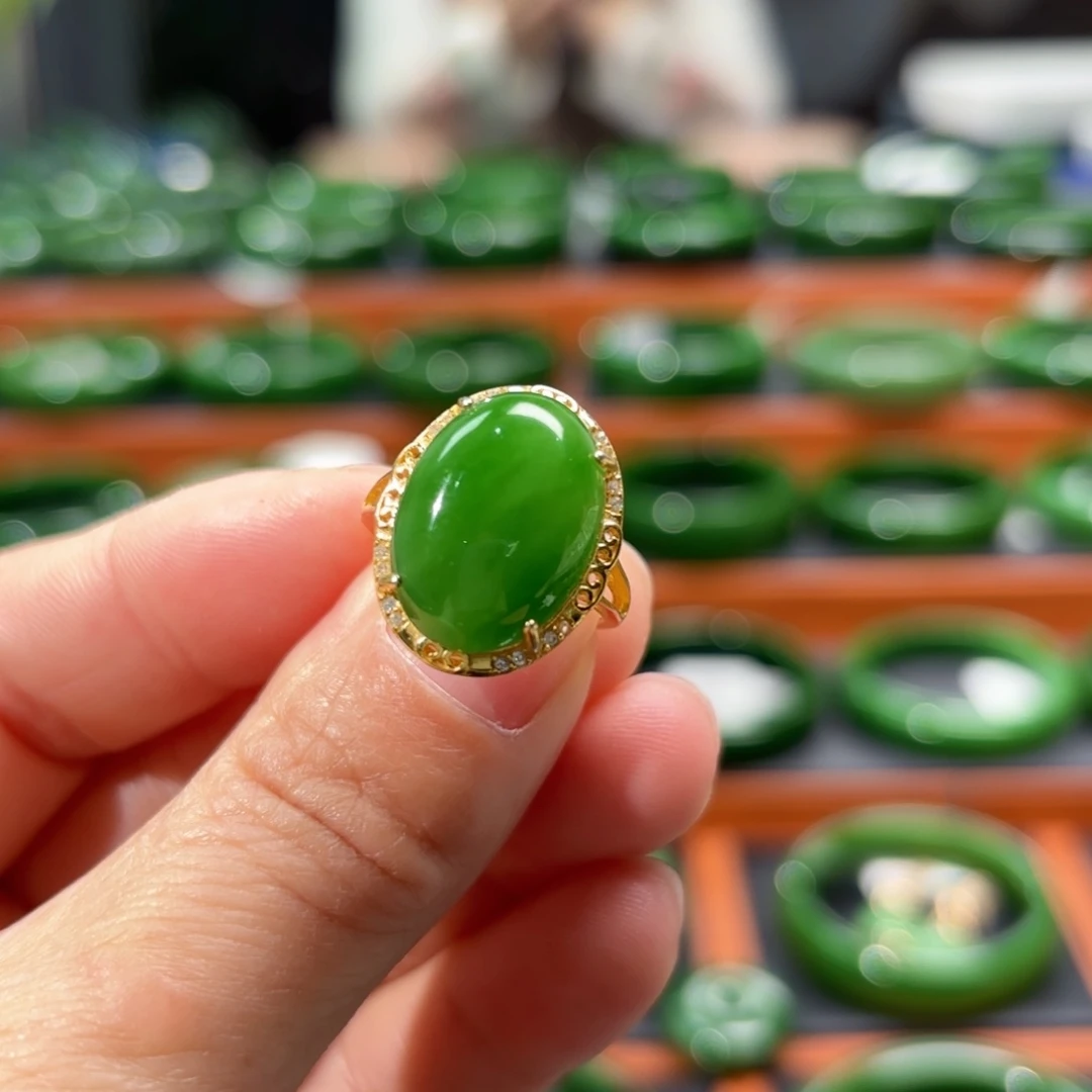 和田玉银S925镶嵌戒指