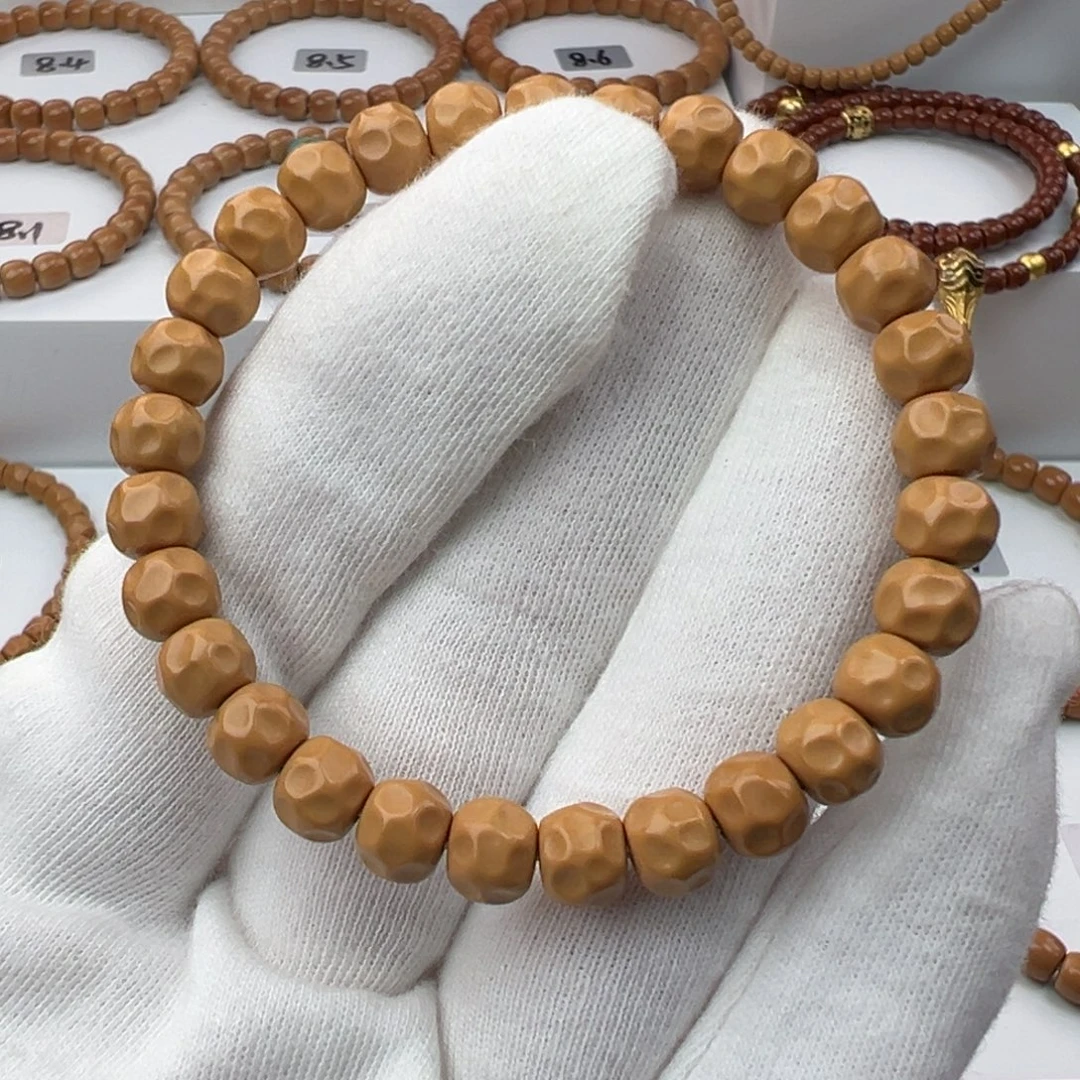 手串橄榄核7.7mm核尖老挝手工无相全无白