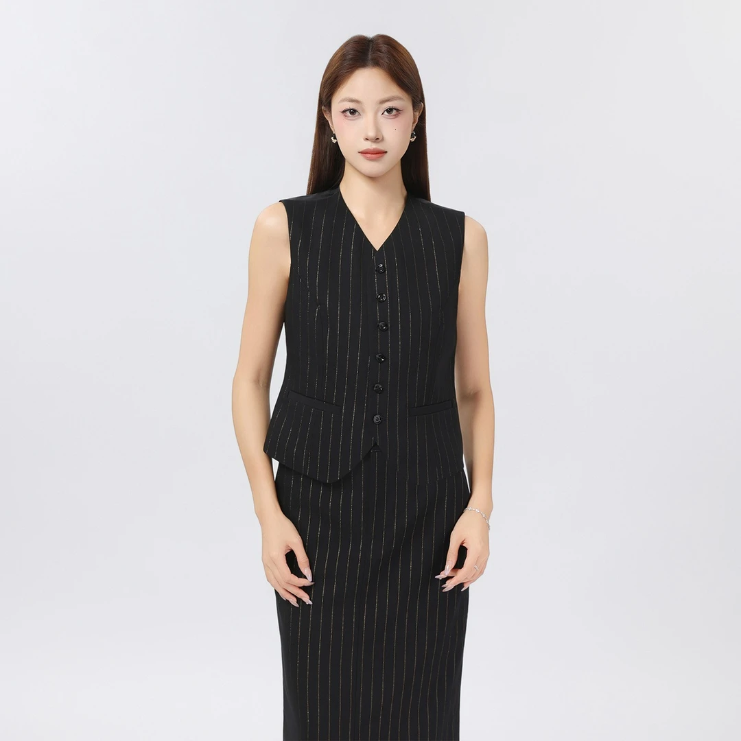 AMASS/阿玛施新款老钱风简约通勤气质轻奢无袖西装马甲5400871