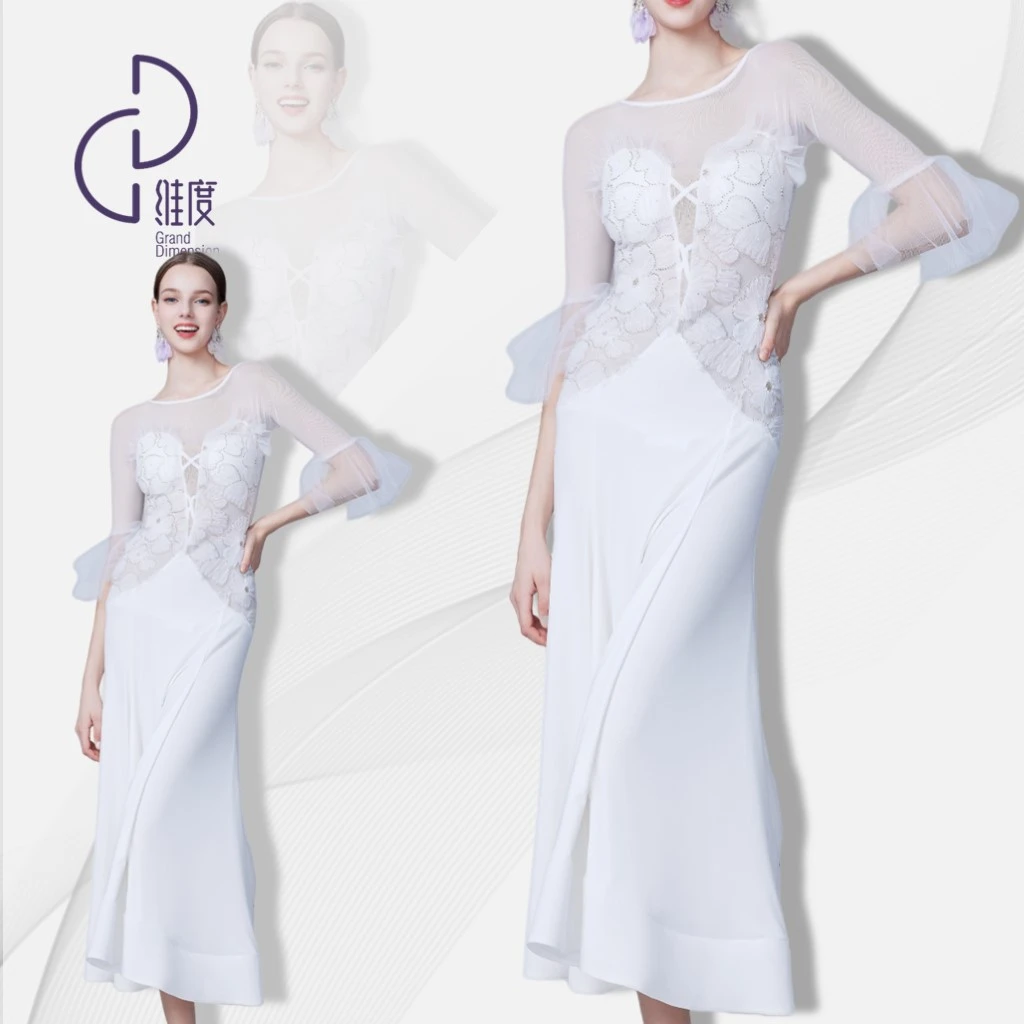 【维度舞服】L38原创设计女士连衣裙摩登舞衣拉丁舞高档摩登舞裙