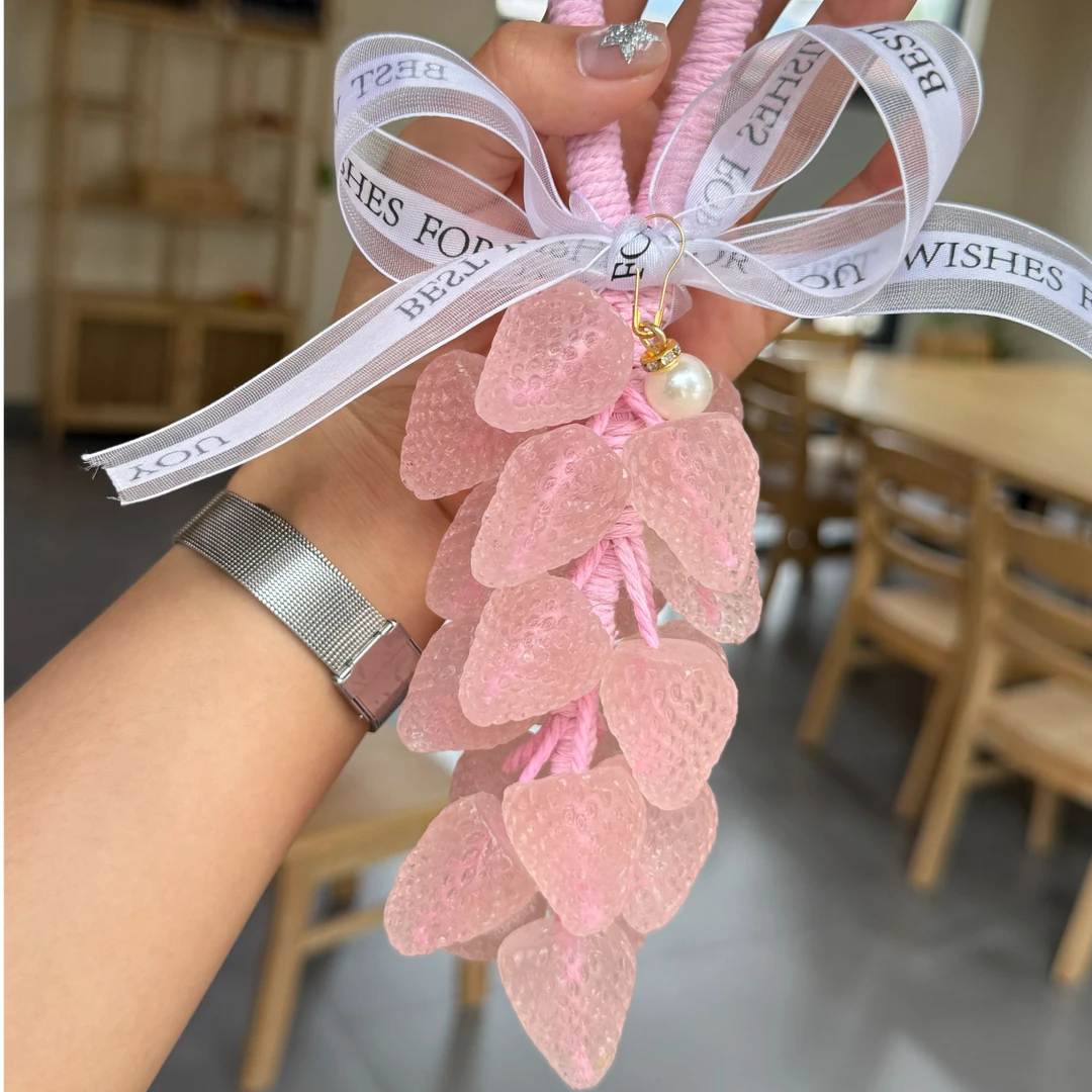 粉色水晶草莓香皂整串纯手工香薰洗手持久留香高颜值肥皂伴手礼