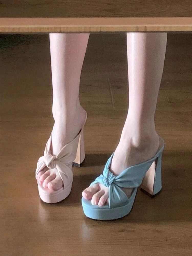 性感厚底粗跟高跟凉鞋女款2025新款夏季外穿配裙子绝美不累脚凉拖