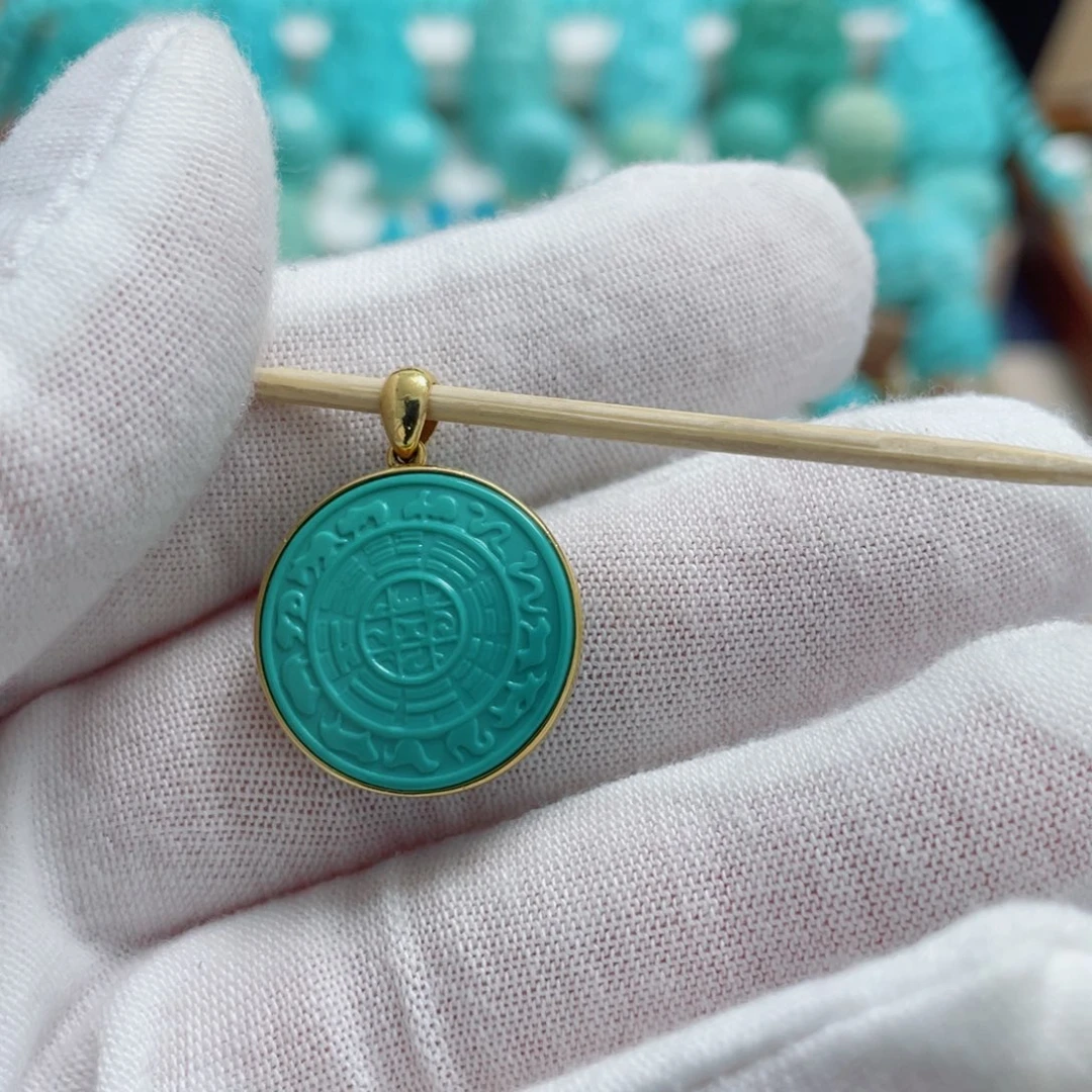 绿松石18K金镶嵌珠宝奇石