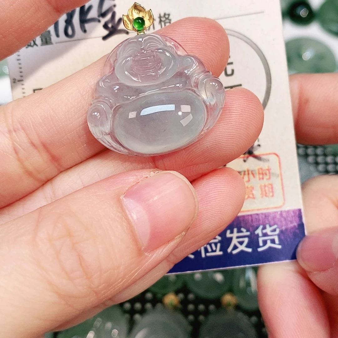 翡翠颈饰18K金镶嵌吊坠