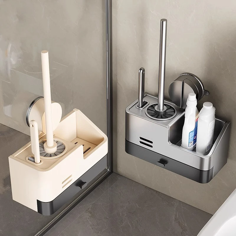 吸盘马桶刷免打孔壁挂卫生间置物架厕所新款马桶专用刷子清洁神器