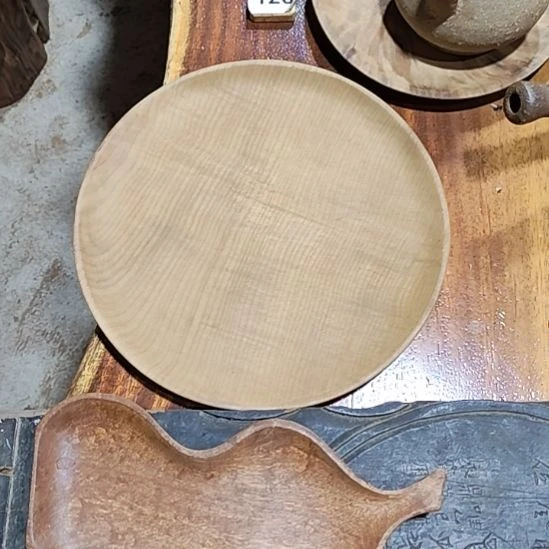 黄***号老楠木圆形茶果盘