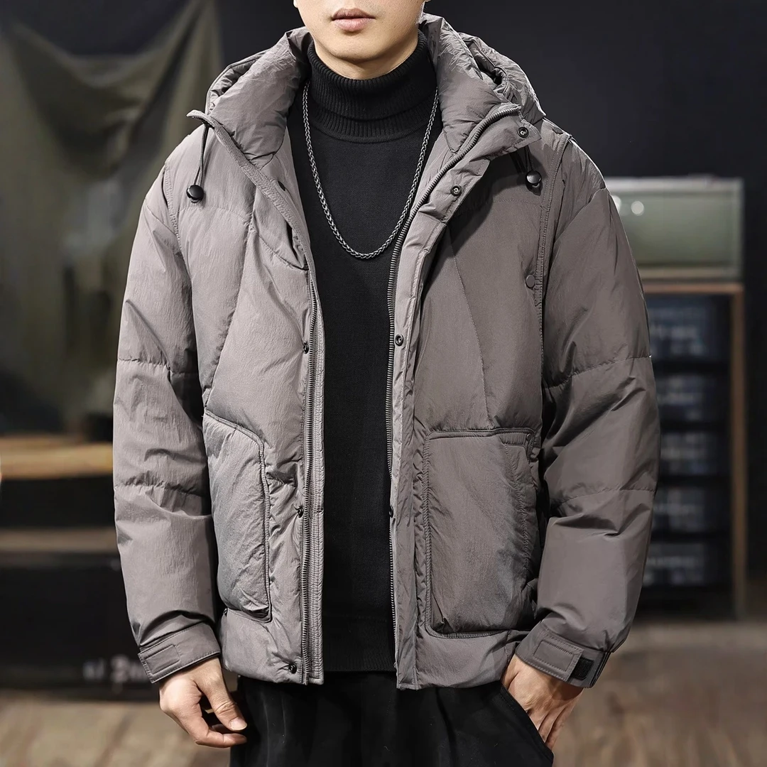 爆款羽绒服男士冬季短款外套连帽2025新款宽松秋冬保暖加厚面包服