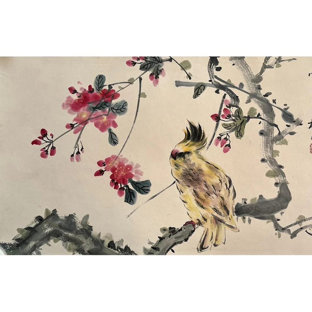 【辽拍】V240112-2-189《花鸟》（1平尺) 纸本镜片 DD25