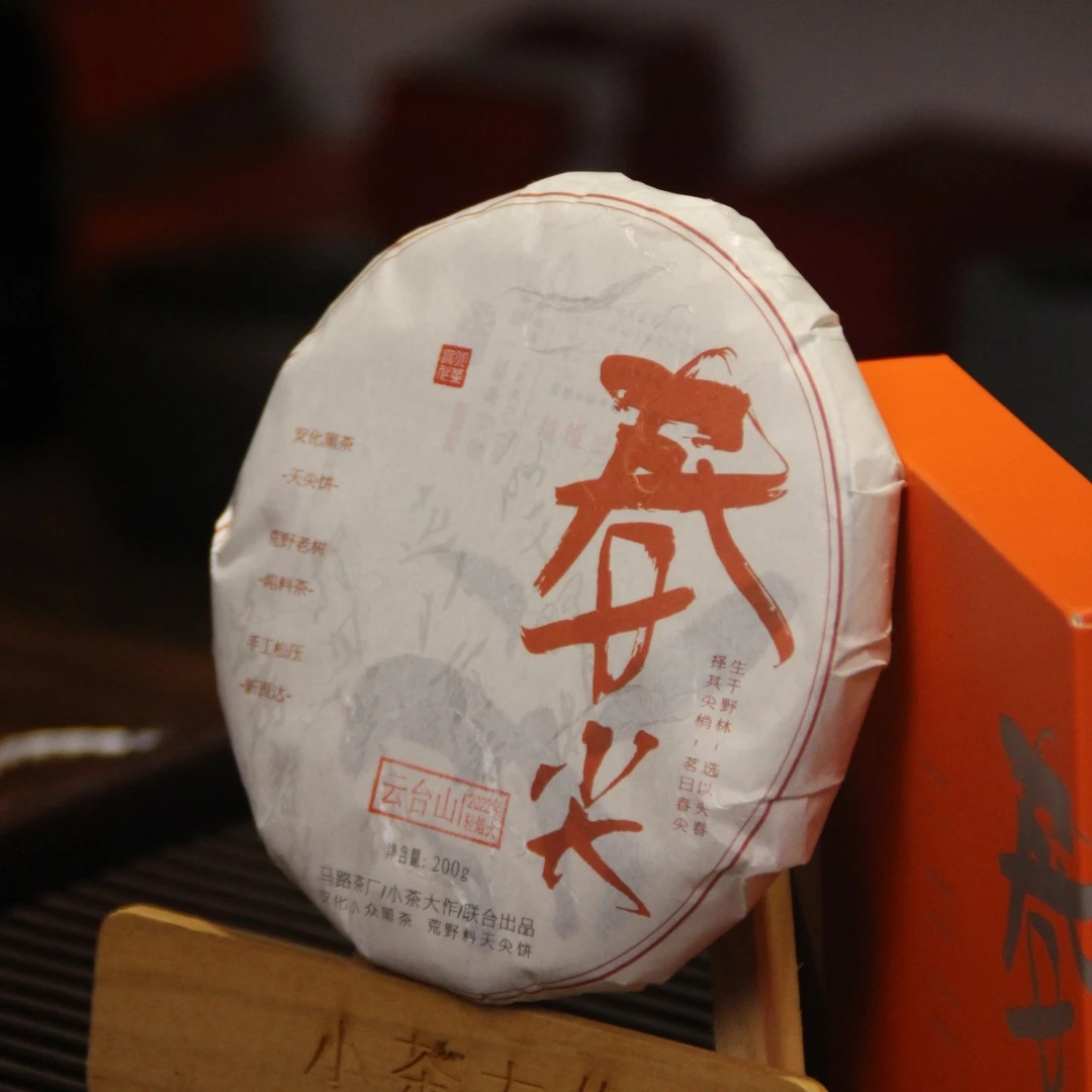 春尖：2022云台山荒野老树天尖饼 轻焙无烟  浓厚口感 安化黑茶