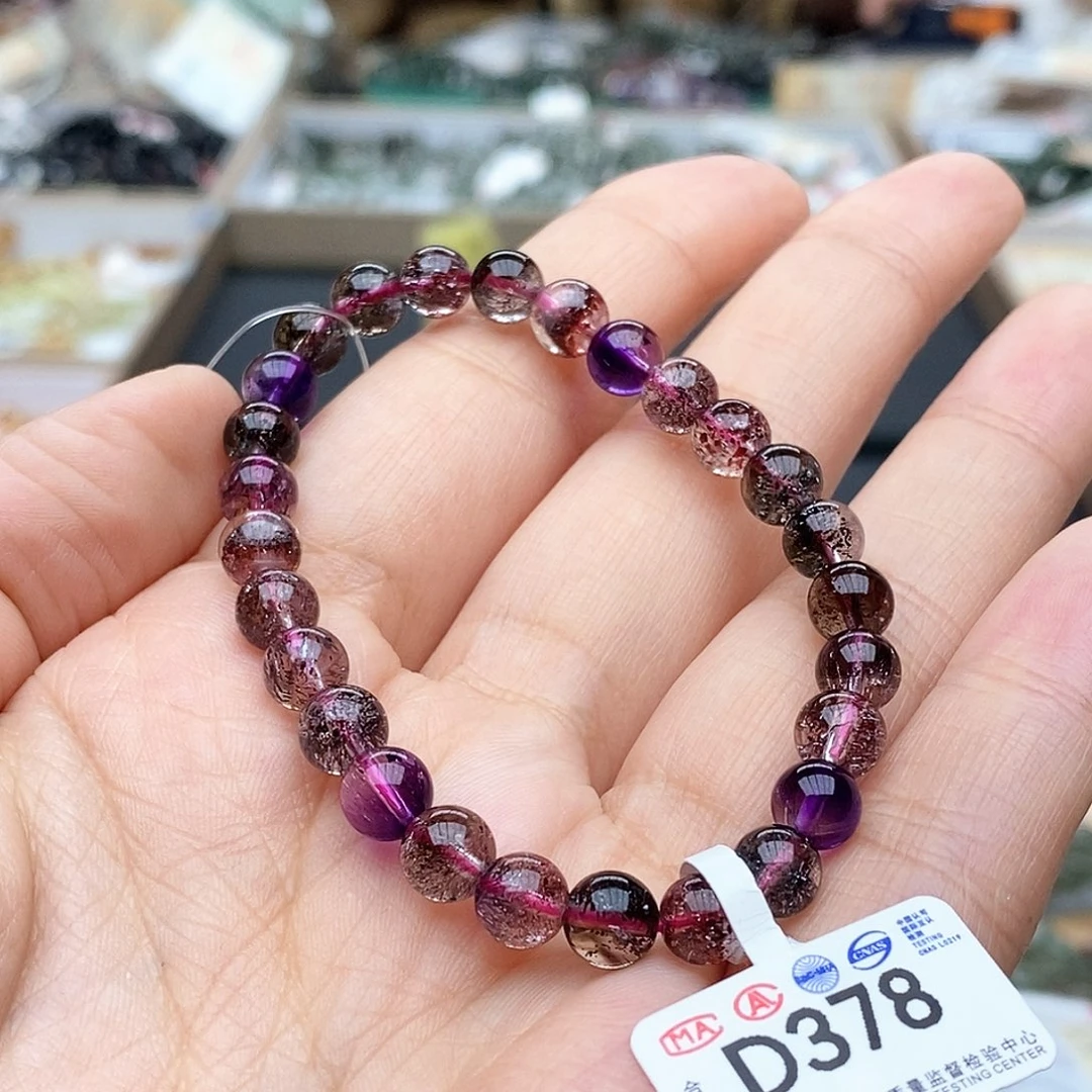 水晶手链未镶嵌D378黑加仑