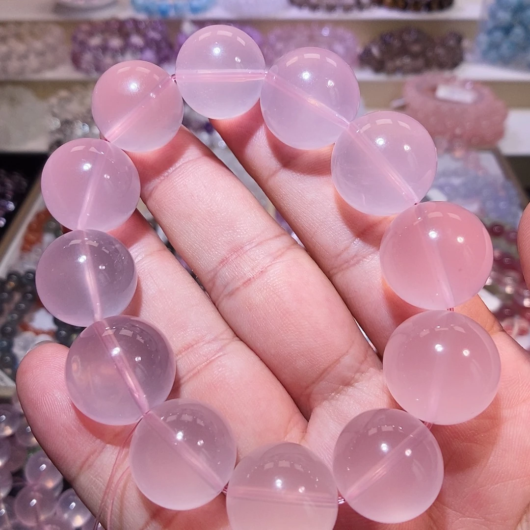 手链水晶未镶嵌马粉全净体18mm
