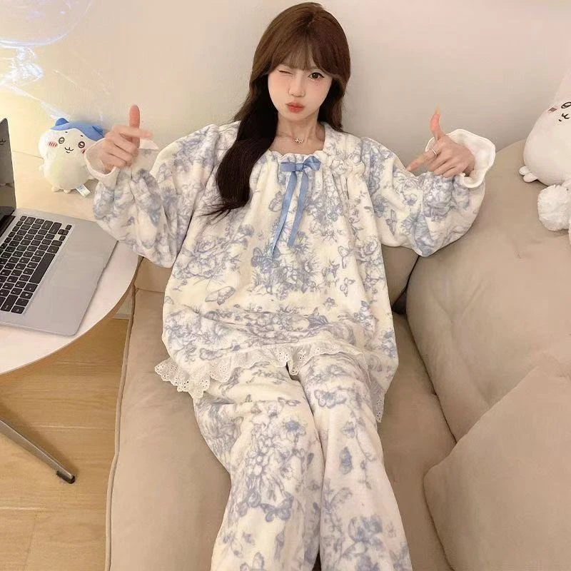 春秋款家居服睡衣直播间拍