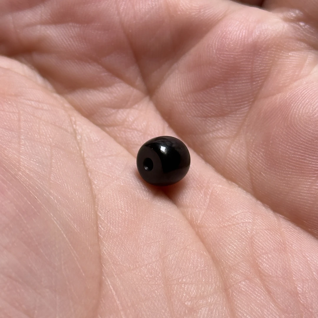 新疆和田玉黑青直切珠配饰配珠8mm
