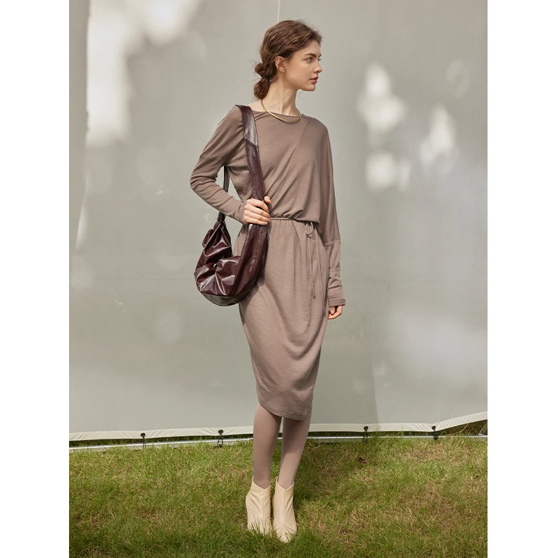 Mix Selection｜羊毛针织连衣裙女绑带法式轻奢高级感裙MSAJQ0018