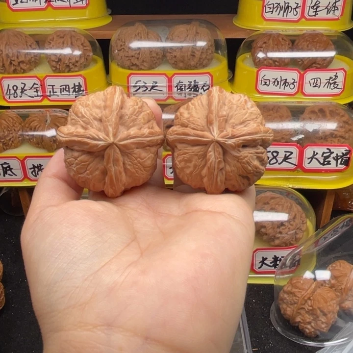 乔***文玩核桃把件8号43尺全品无修元宝四棱修三倍有拼赔十