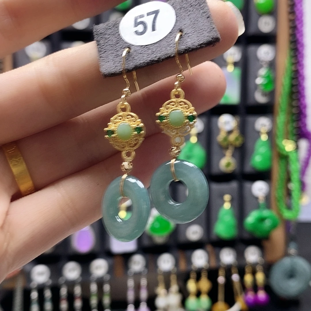 翡翠未镶嵌耳饰78