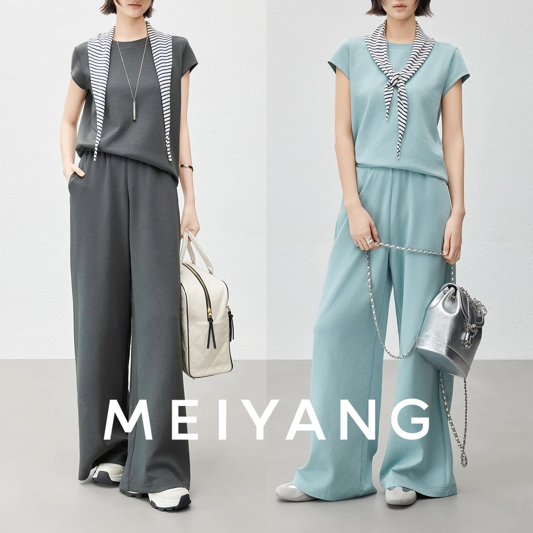 美洋MEIYANG 酥服套装【商场同款】莫代尔_短袖/直筒裤/披肩显瘦