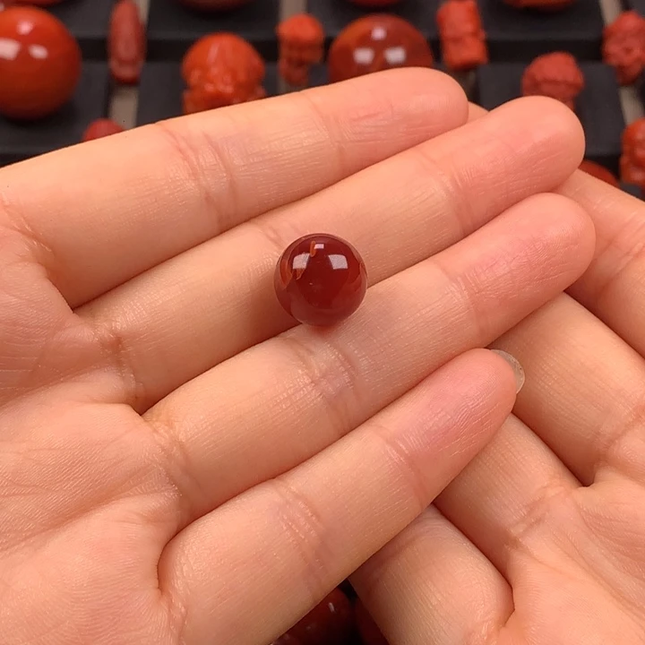 南红玛瑙牛血红圆珠单珠11.6未镶嵌